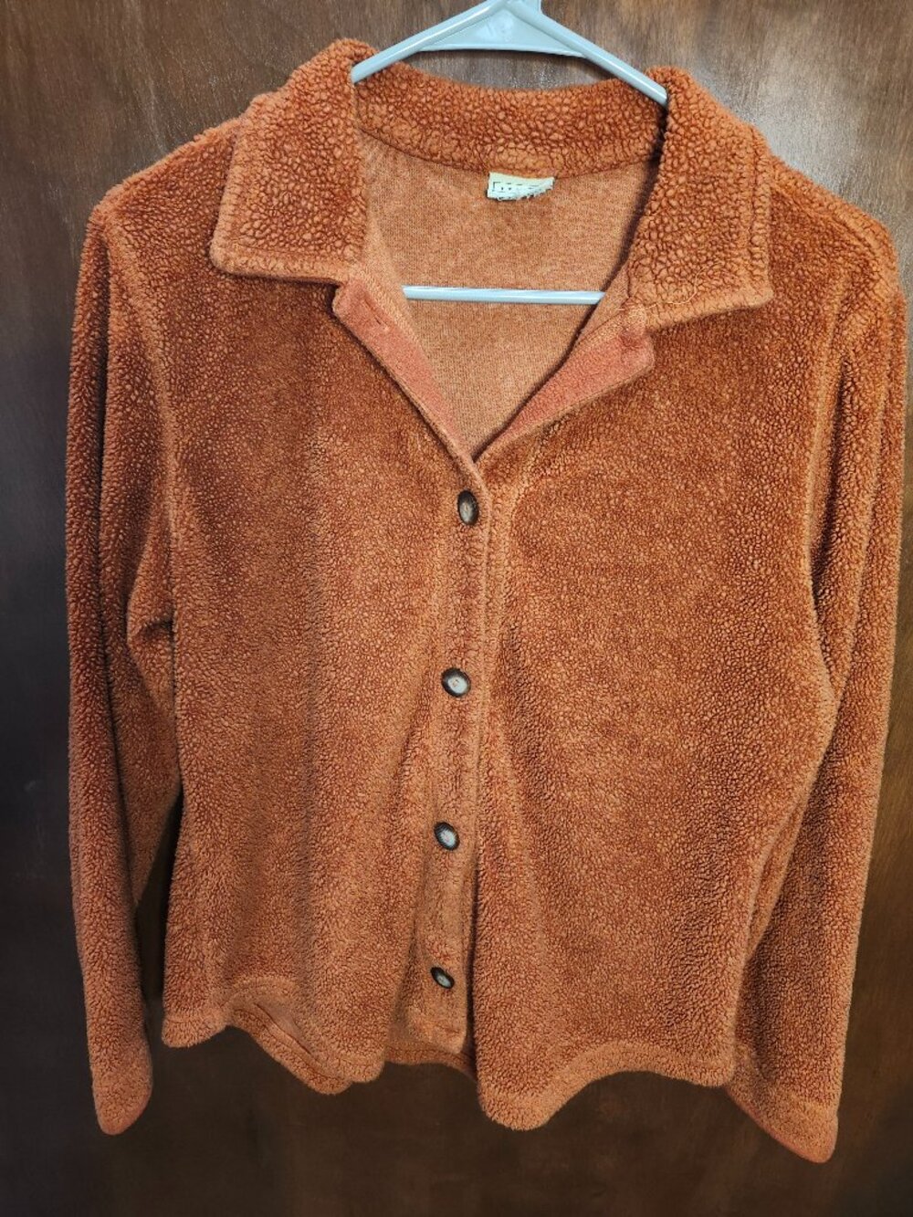 LL Bean Rust Sherpa Fleece Jacket Med - Y2K 90s Vintage-Inspired Cozy Fall Layer